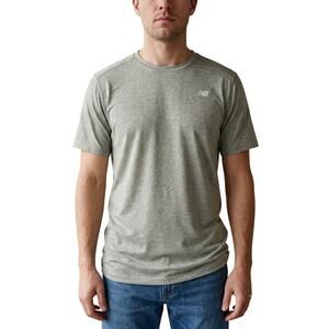 New Balance Crewneck T-Shirt Tee Chest Logo Heather Gray Men's Size XL